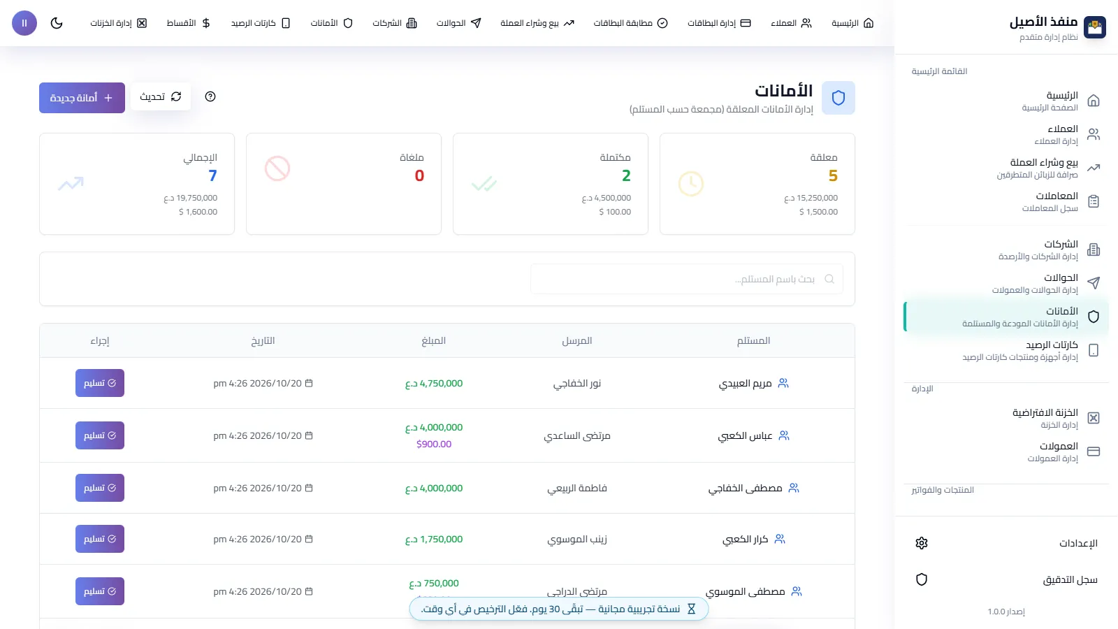 الأمانات